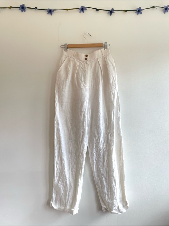 jaeger Pants - Vintage Flax Linen Trousers